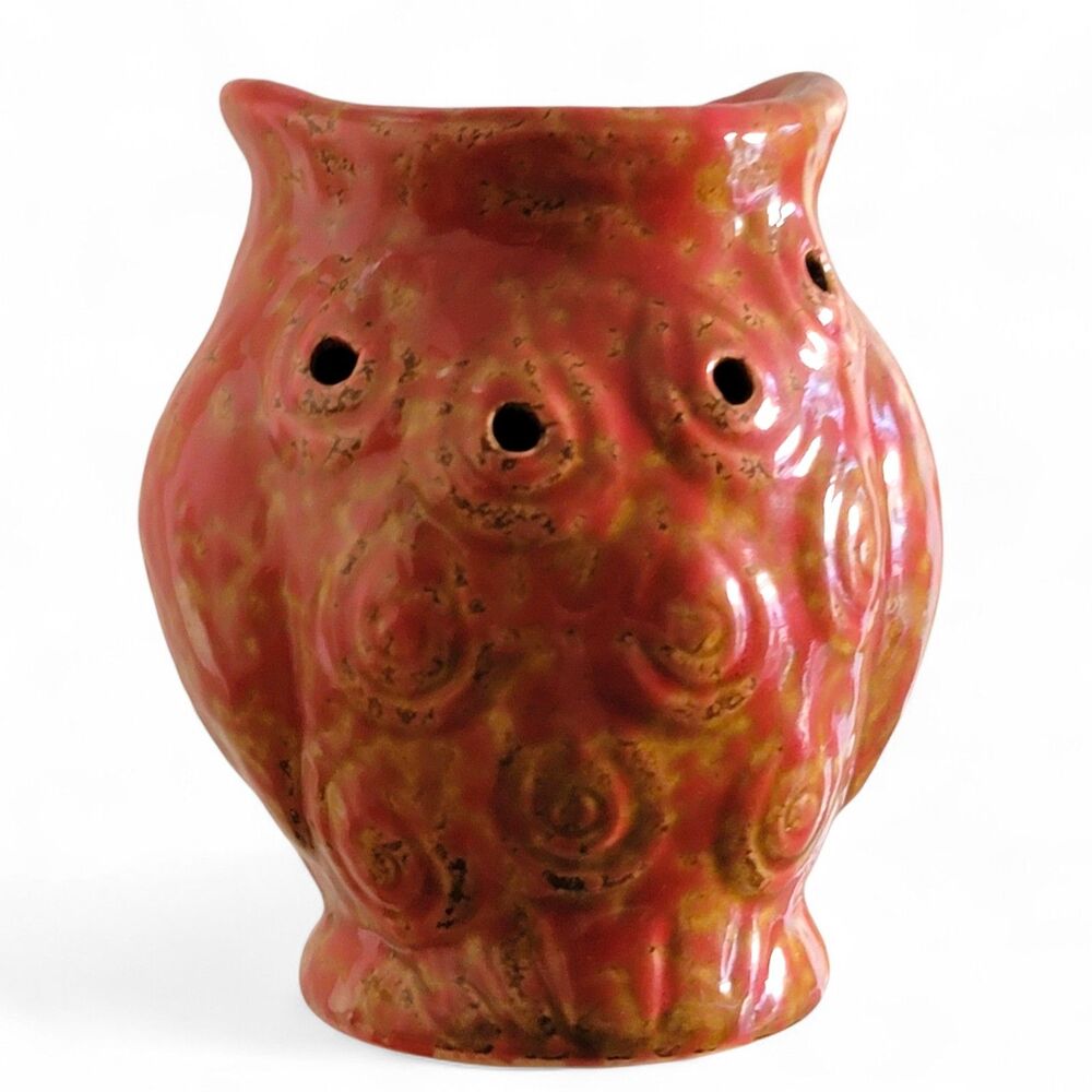 Owl Ceramic Drip Glaze Wax Warmer/Tea Light Candle Holder Nightlight VTG Boho - Picture 2 of 5